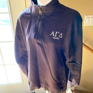 Alpha Gamma Delta quarter zip sweater